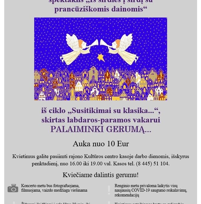 Labdaros vakaras „Palaimink gerumą“