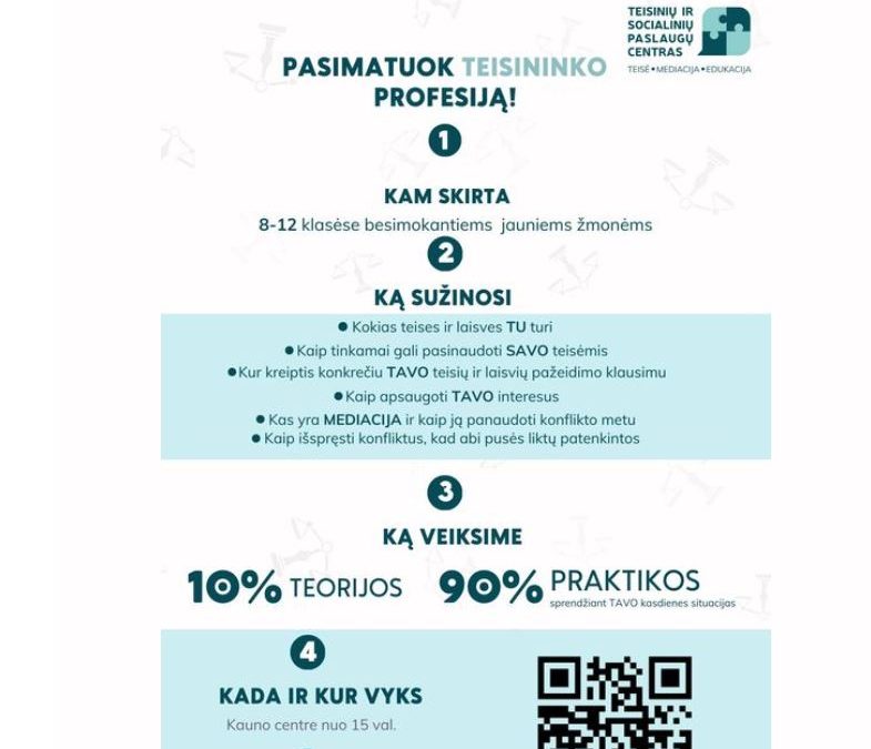 Pasimatuok teisininko profesiją!
