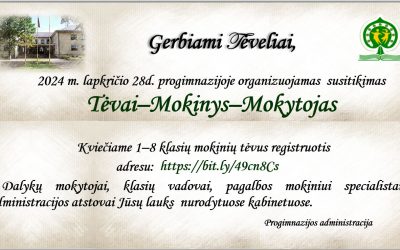 Susitikimas Tėvai – Mokinys – Mokytojas