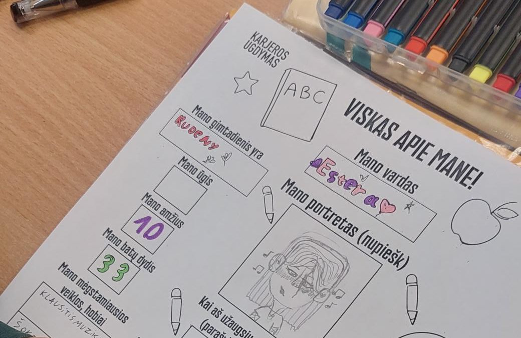 Karjeros ugdymo pamoka „Viskas apie mane“