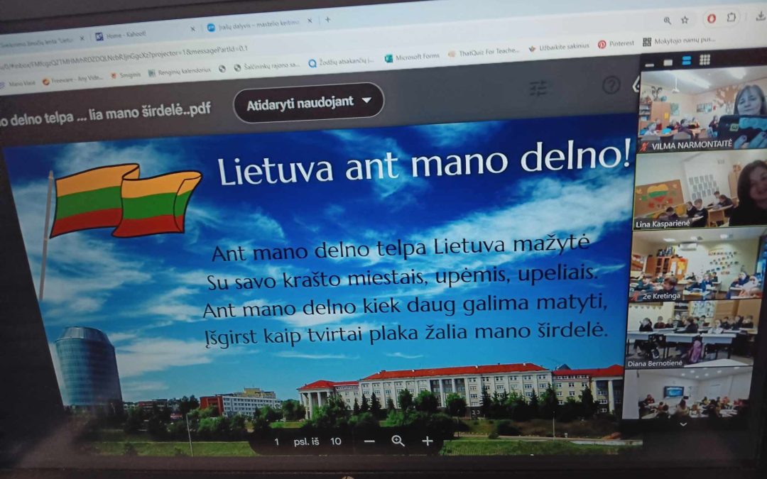 Organizavo jungtinę nuotolinę pamoką „Lietuva ant mano delno“
