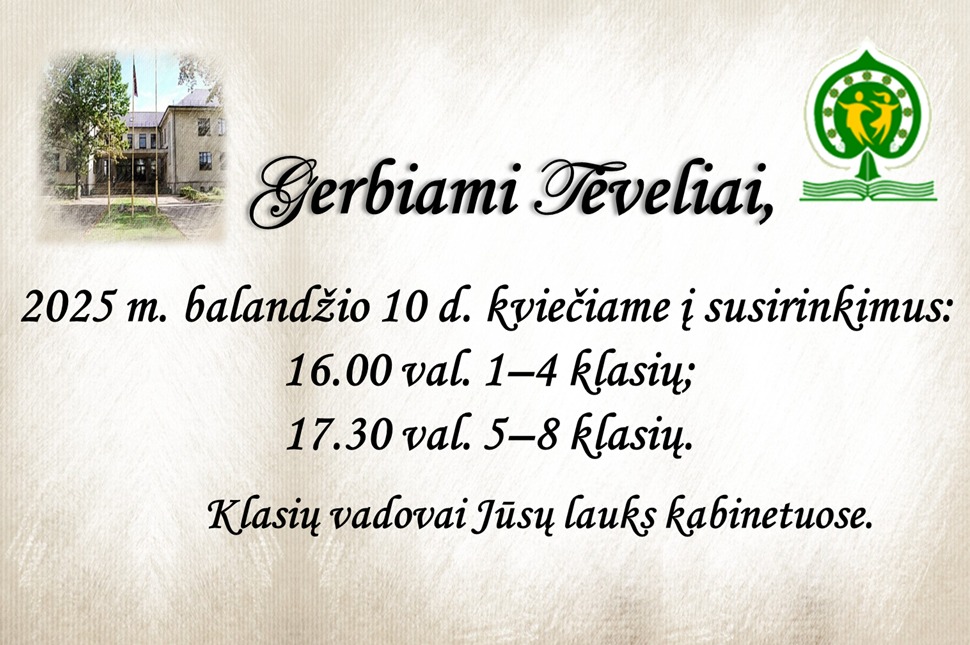 Tėvelių dėmesiui!