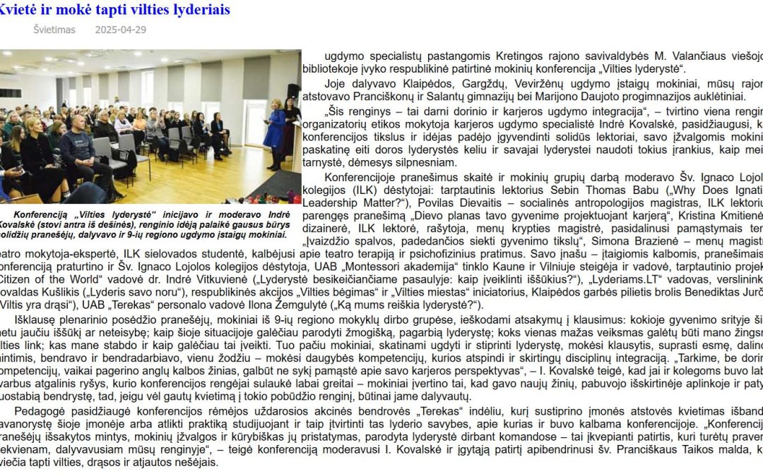 Konferencija „Vilties lyderystė“