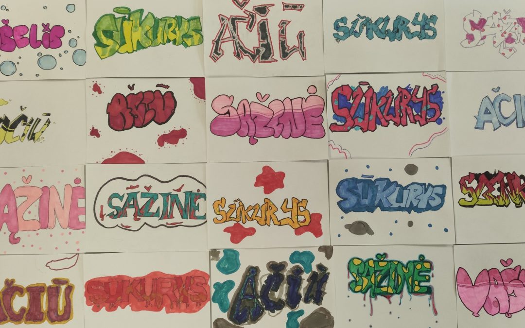 Atvira integruota lietuvių kalbos ir dailės pamoka „Gatvės menas: įsidėmėtinos rašybos žodžiai graffiti stiliumi“