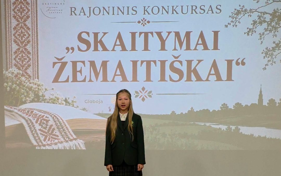 Rajoniniame konkurse „Skaitymai žemaitiškai“ iškovojo II-ąją vietą!