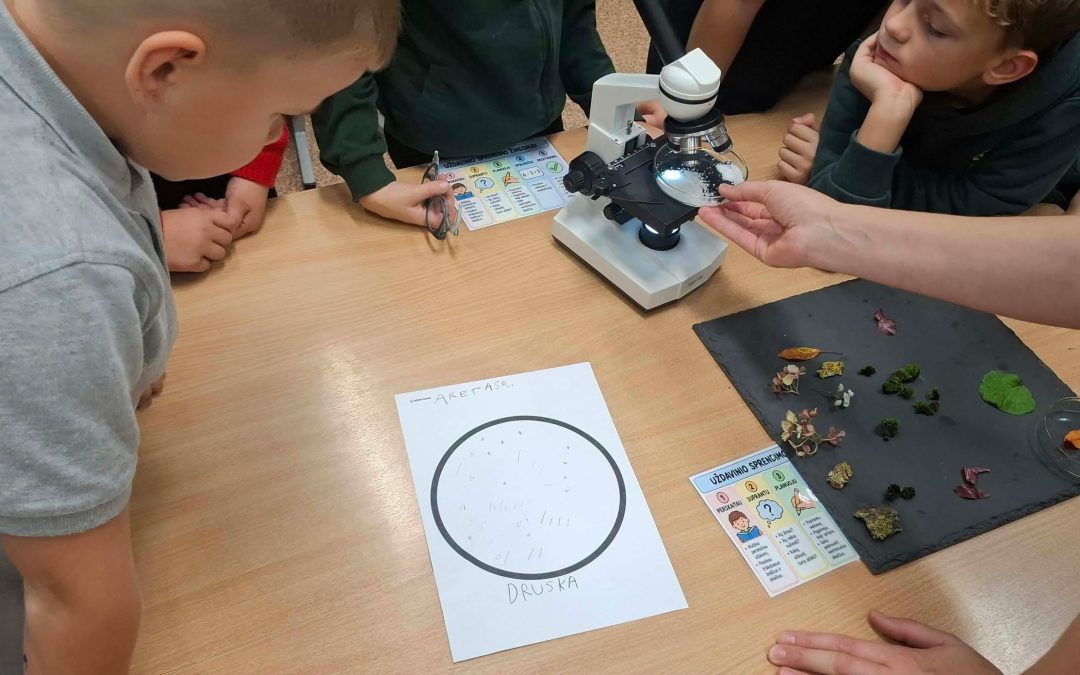 Edukacinė veikla prasidėjo nuo pažinties su mikroskopu